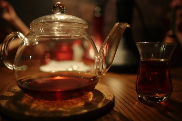 Cerimônia de chá asiático no café — Fotografia de Stock