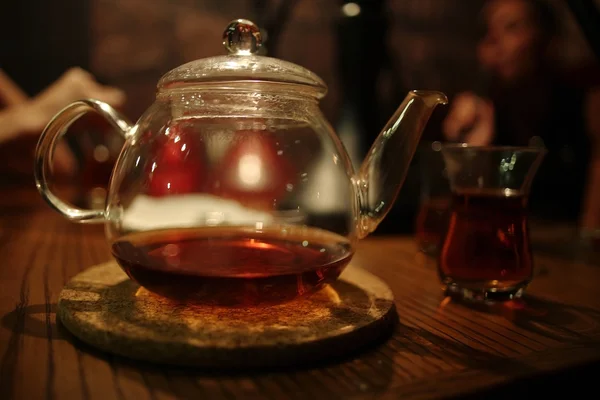 Cérémonie du thé asiatique au café — Photo