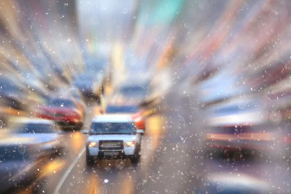 City road with vehicles — Stock Photo, Image