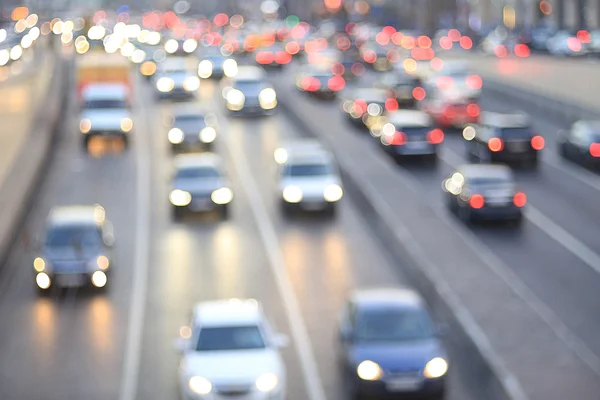 Evening city road with  motion blur — Stock Photo, Image