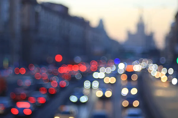 Fundo noite cidade movimento luzes — Fotografia de Stock