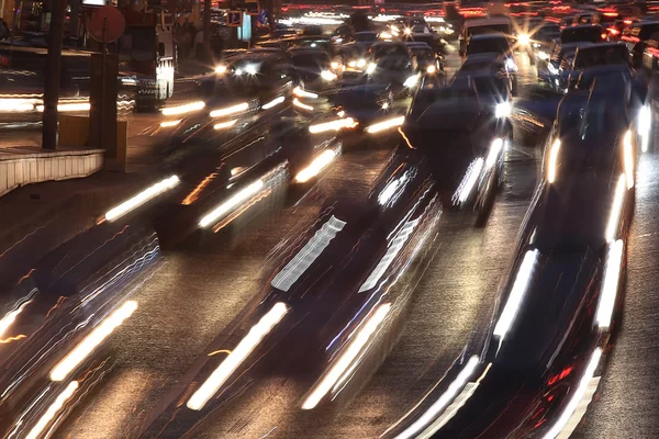 Háttér éjszakai város mozgásban fények — Stock Fotó