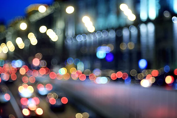 Fondo noche ciudad movimiento luces — Foto de Stock