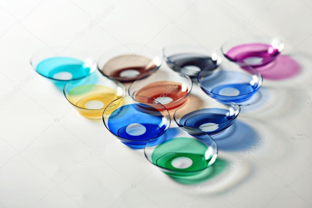 Colored contact lenses close up