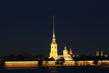 St. Petersburg'daki gece manzarası
