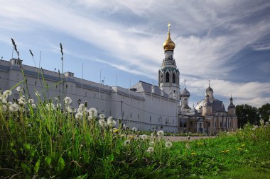 Russian church summer landscape clipart