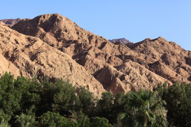 Kırmızı dağlar ve kayalar Mısır Sinai içinde