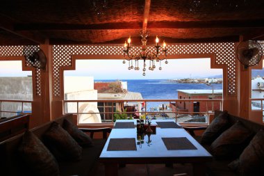 Restoran iç arka plan bulanık