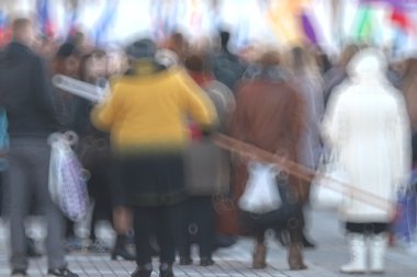 defocusing şehir insanlar kalabalık