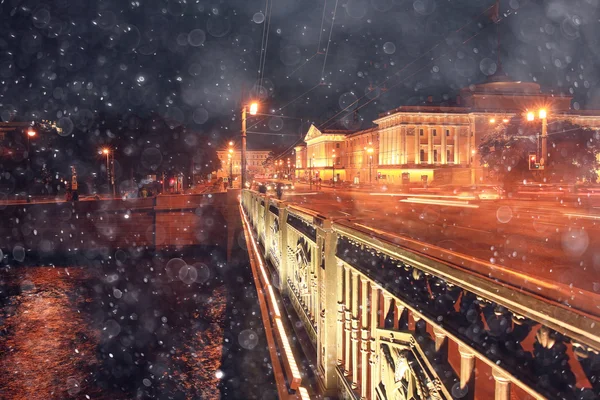 Paisagem noturna em São Petersburgo — Fotografia de Stock