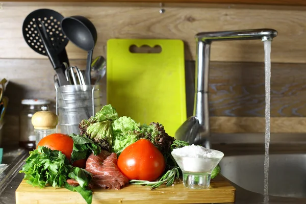 Cucina insalata verde cibo — Foto Stock