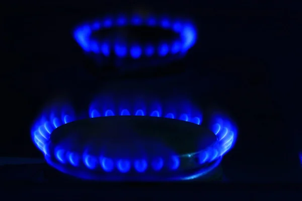 Quemador cocina de gas azul — Foto de Stock