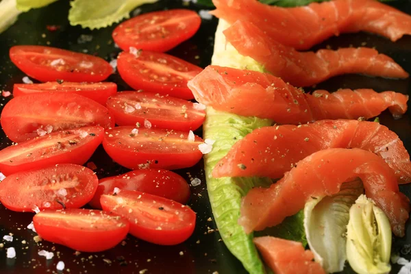 Konsistenz von Kirschtomaten Salat — Stockfoto