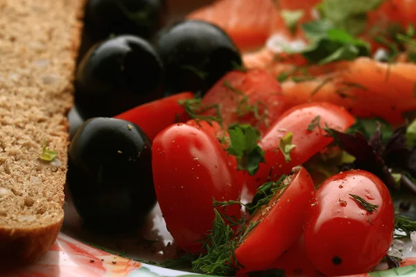 Cherry tomatoes salad texture — Stock Photo, Image