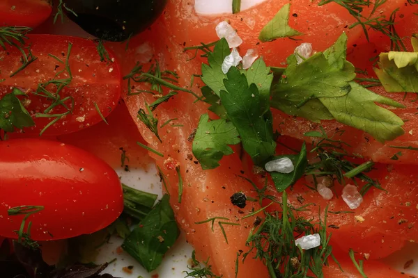 Konsistenz von Kirschtomaten Salat — Stockfoto