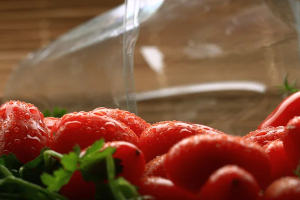 Konsistenz von Kirschtomaten Salat — Stockfoto