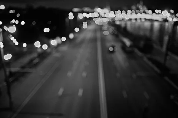Gece şehir trafik ışıkları — Stok fotoğraf