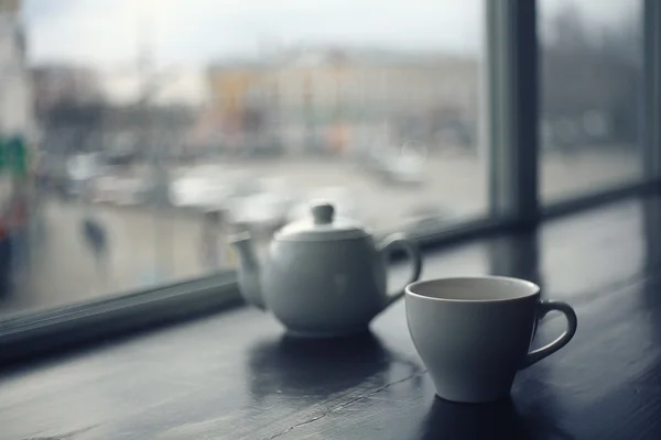 Taza de té en un café — Foto de Stock