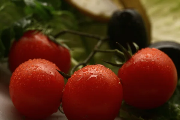 Konsistenz von Kirschtomaten Salat — Stockfoto