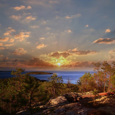 Sonbahar günbatımı doğa