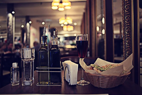 Restaurant serving table background — Stock Photo, Image