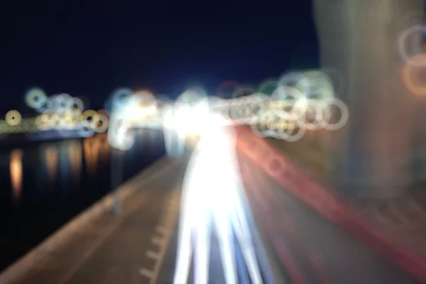 Fondo borroso noche ciudad luces — Foto de Stock