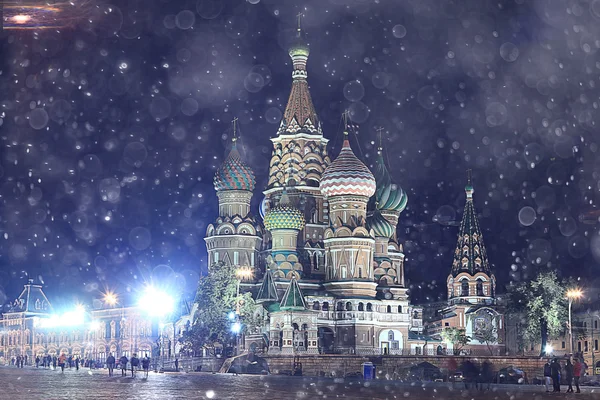 Zimní noční krajina v Moskvě — Stock fotografie