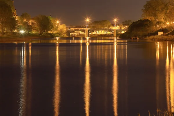 Fundo borrado noite cidade luzes — Fotografia de Stock