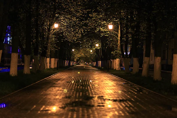 Herfst stadsgezicht mistige alley — Stockfoto