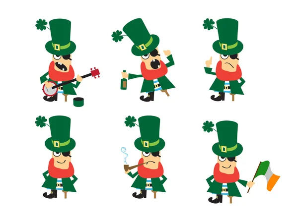Colección de carácter humorístico para el diseño de Saint Patricks . — Vector de stock