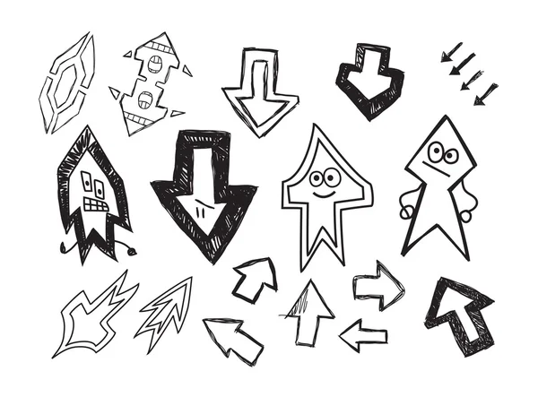 Eğlenceli kümesi el çekilmiş karakter okları.