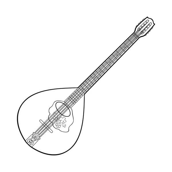 Bouzouki irlandés en tehnique dibujado a mano — Vector de stock