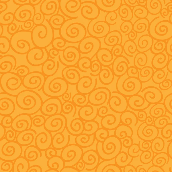 Patrón sin costuras con rizos sobre fondo naranja . — Archivo Imágenes Vectoriales