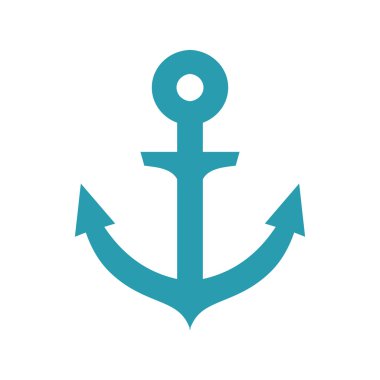 Beyaz arka planda yalıtılmış mavi düz çapa görüntüsü.