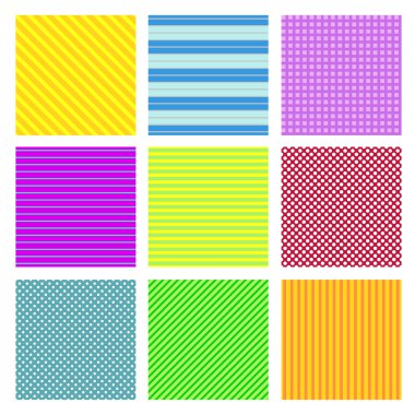 9 geometrik Dikişsiz desen seti.