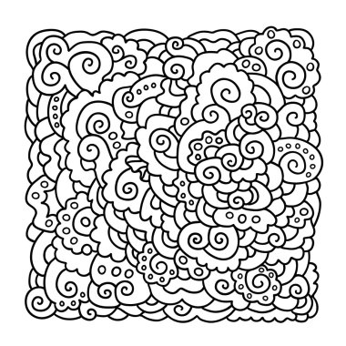 Soyut tek renkli arka plan doodle. Kare kompozisyon.