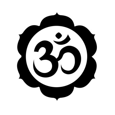 OM veya Aum oturum açma mandala izole şekli yuvarlak