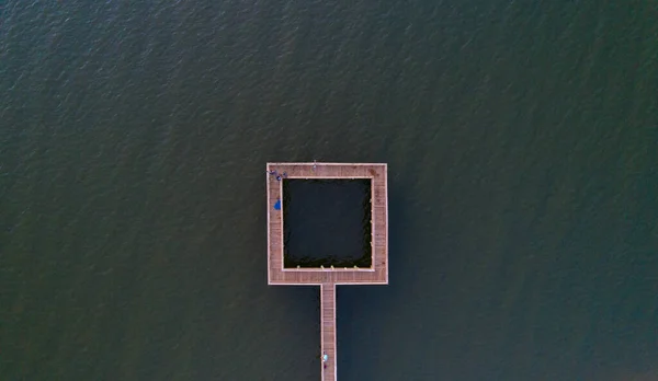 Pier Mobile Bay Sunset Daphne Alabama October 2020 — Stock Photo, Image