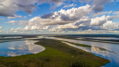 Ekim fırtınasından sonra Alabama Mobil Körfezi 'nin havadan görüntüsü 