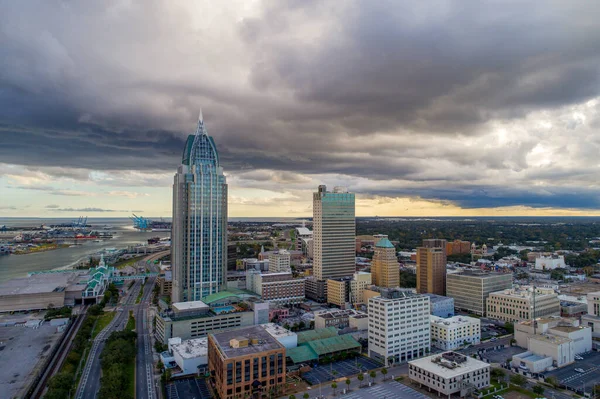 Downtown Mobile Alabama Nábřeží Panorama Říjnu 2020 — Stock fotografie