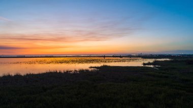 Mobile Körfezi, Alabama Kasım 2020 'de gün batımında