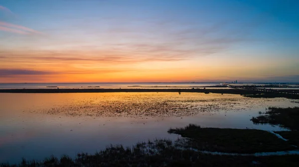 Mobile Bay Alabama Bei Sonnenuntergang November 2020 — Stockfoto