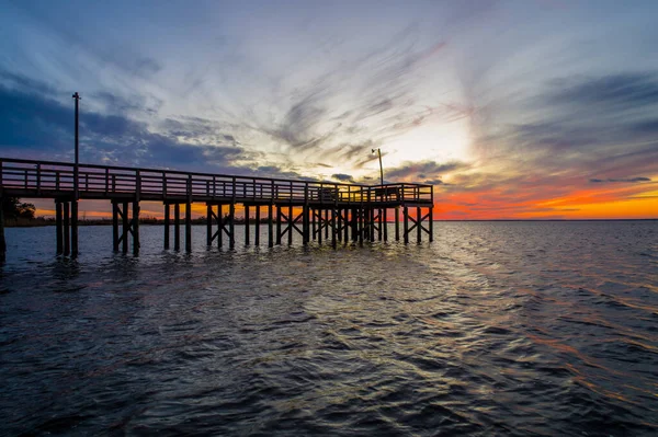 Bayfront Pier Daphne Alabama Atardecer Diciembre — Foto de Stock