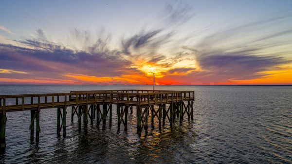 Bayfront Pier Daphne Alabama Při Západu Slunce Prosinci — Stock fotografie