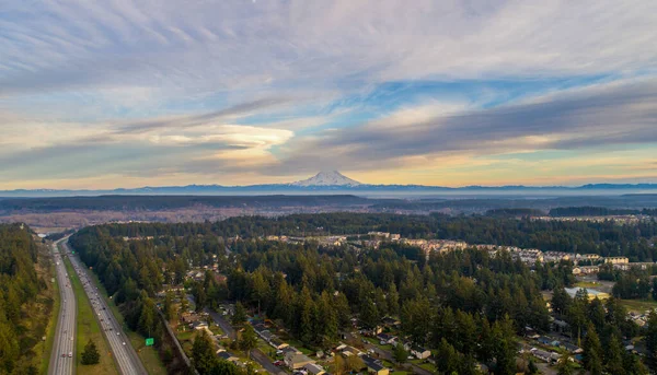 Mount Rainier Horizon Olympia Washington — 图库照片