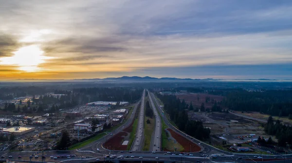 Olympic Mountains Sunset Olympia Washington — Fotografia de Stock