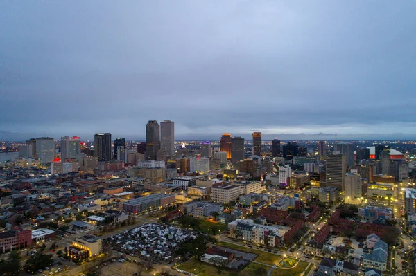 Downtown New Orleans Louisiana Bij Zonsondergang Januari 2021 — Stockfoto