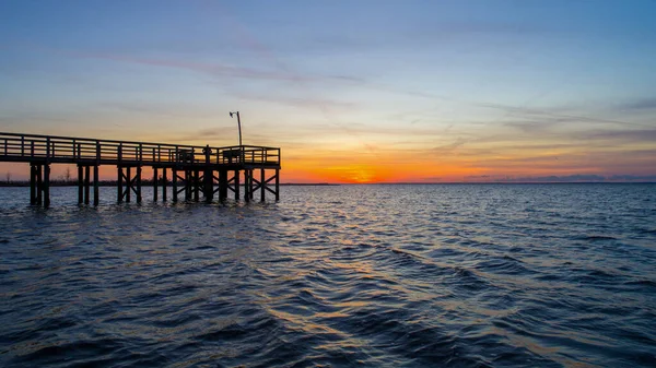 Mobile Bay Bij Zonsondergang Vanuit Daphne Alabama — Stockfoto