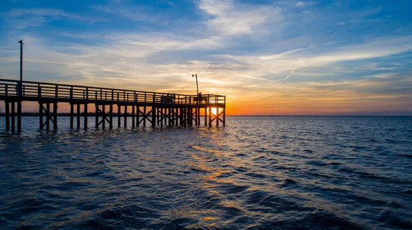 Mobile Bay Atardecer Desde Daphne Alabama — Foto de Stock