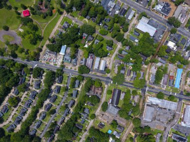 Şehir merkezi Mobil, Alabama ufuk çizgisi ve şehir manzarası 